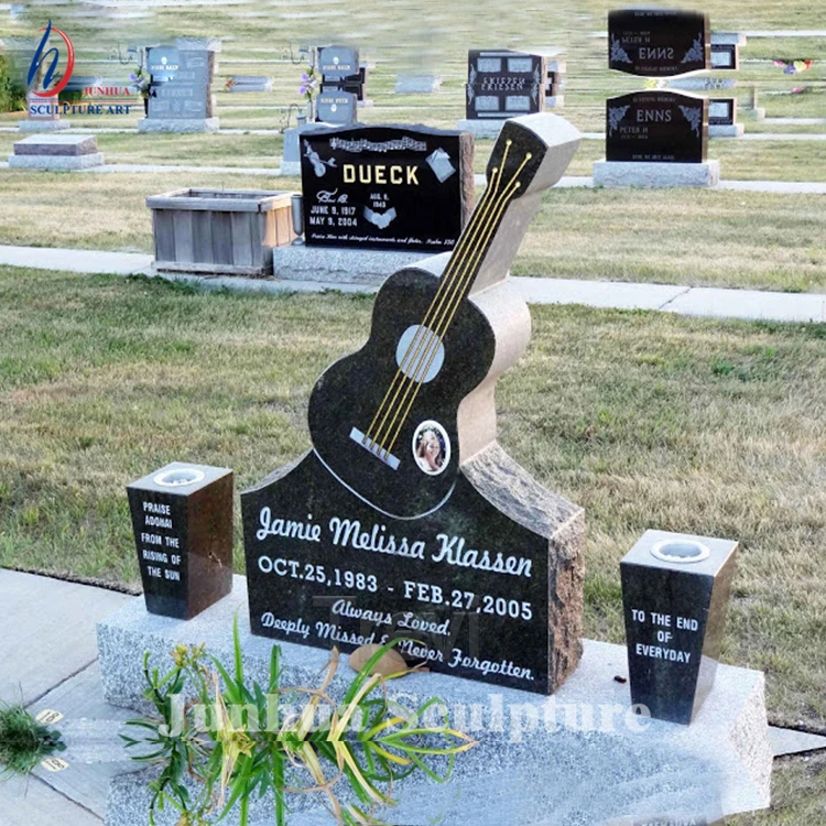 Unique Design Granite Guitar Headstone Tombstone Monument for Sale