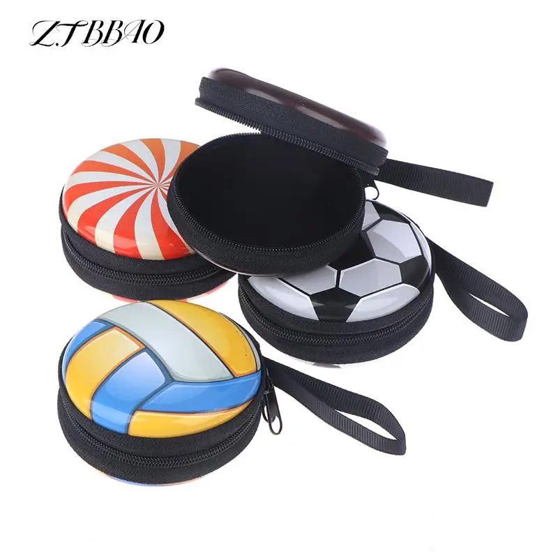 1PCS Cartoon Ball Pattern Coin Purse For Kid Boys Girls Small Gift Fashion Change Purses Mini Wallets Zipper Storage Box