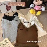 Sexy Lace Patchwork  Strap Women's Base Layer Pure Color ort Svel Vest Top Nylon Spandex Blend Autumn Winter Outfit - Image 3