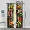 2pcs, Popular Curtains 2D print Vibrant Fruits & Veggies Versatile Fabric (without rod) Stuff Clearance Use for Bedroom & 4