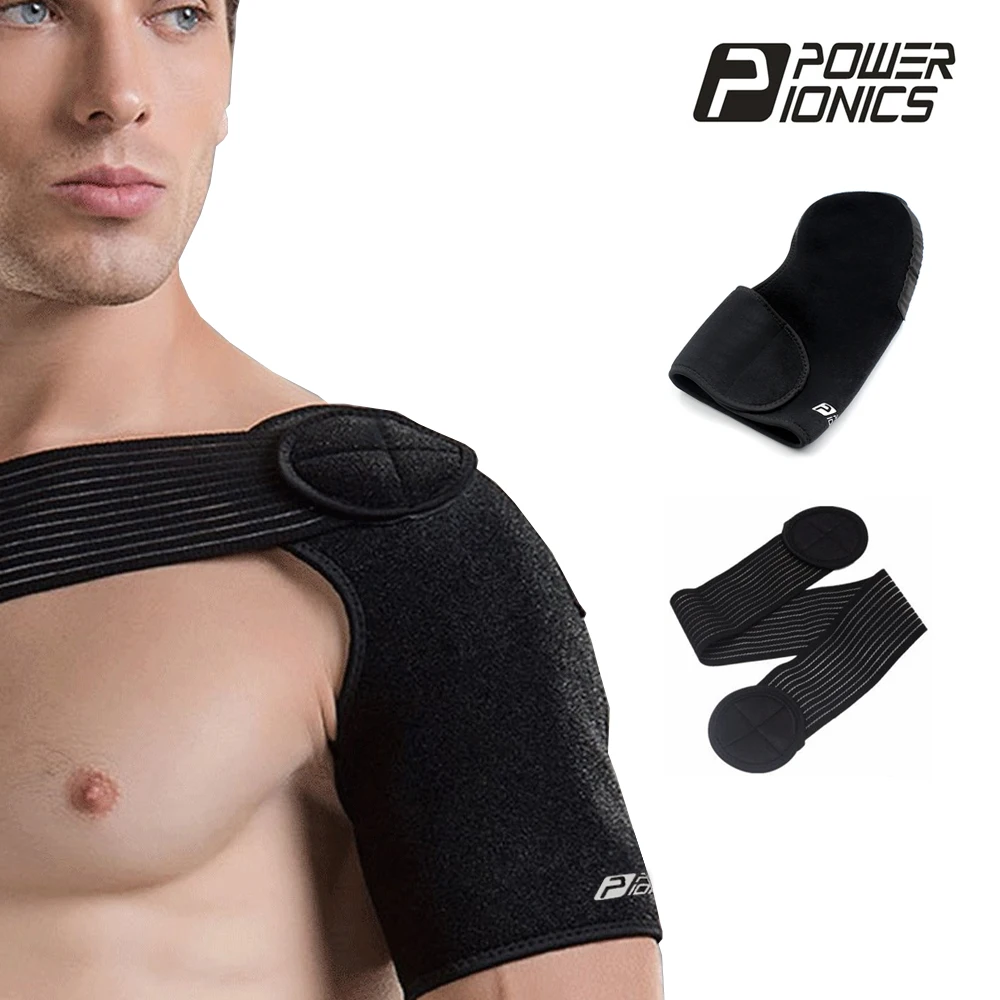 Power Ionics Pair Professional Sport Gear Shoulder Support Brace Nude