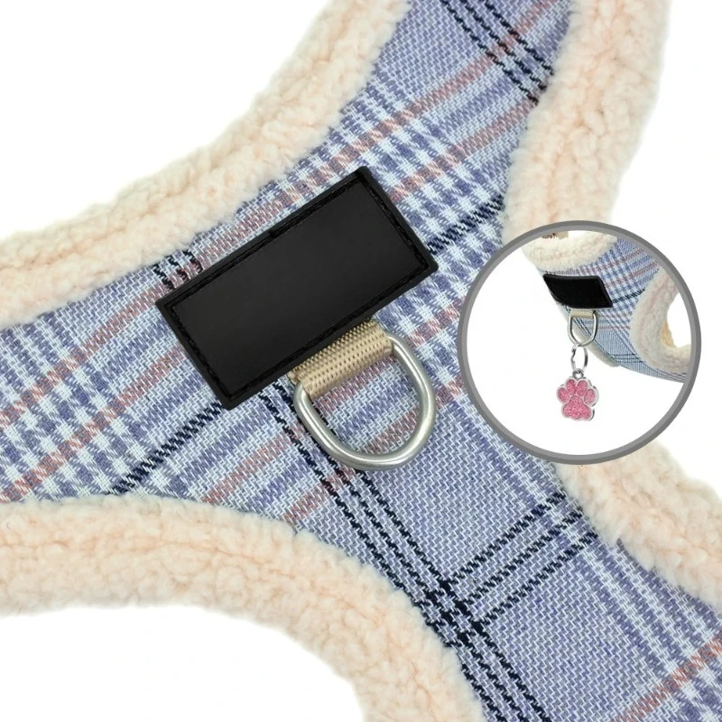 Breathable Dog Harness Leash Bag Set Winter Warm Dog Fur Harnesses Vest Pet Walking Rope with Garbage Bag for Small Medium Dogs