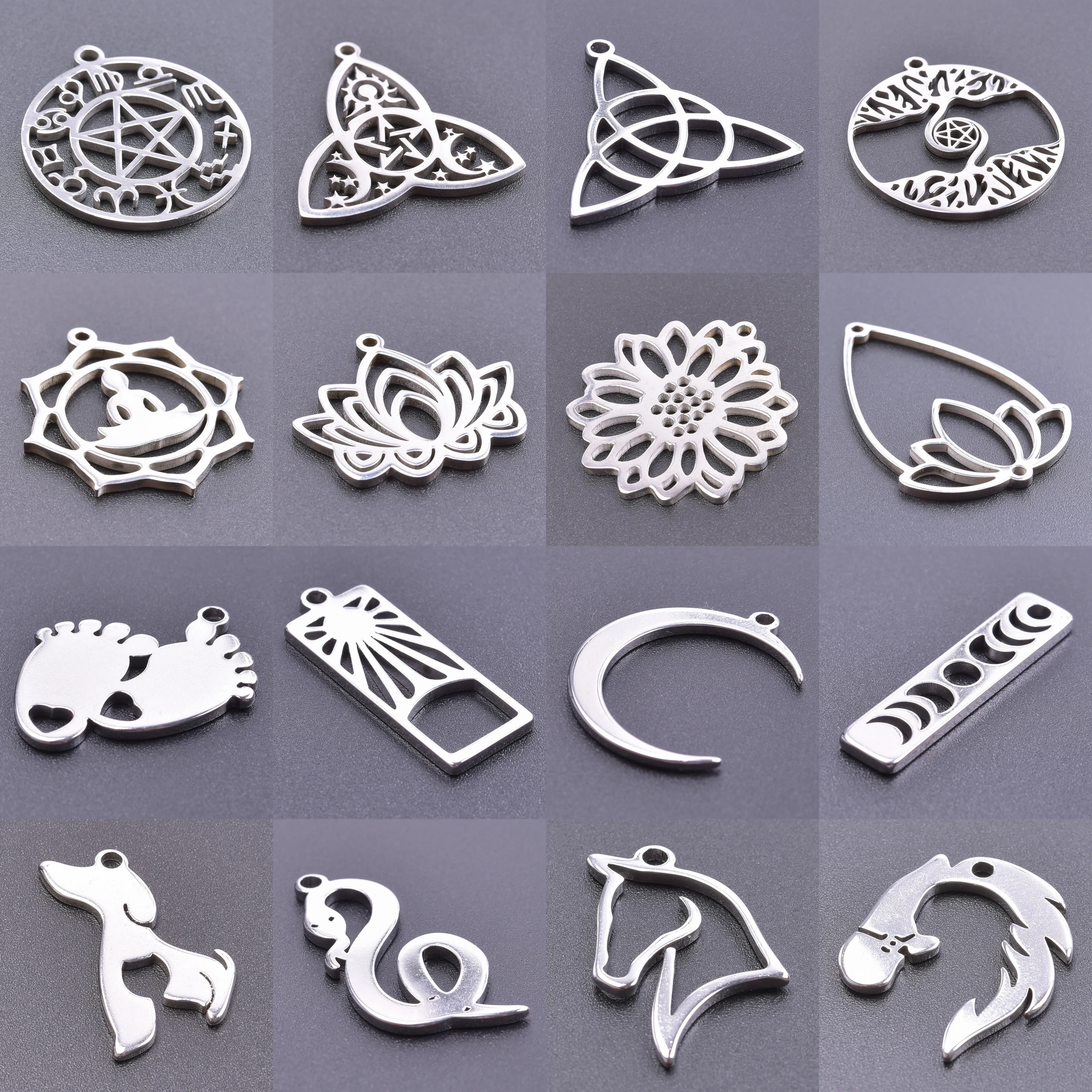 6pcs Stainless Steel Snake Charm, Tiny Snake Pendant, Earring Charms,  Animal Charms, Steel Jewelry Making Supplies, Steel Earring Charms 