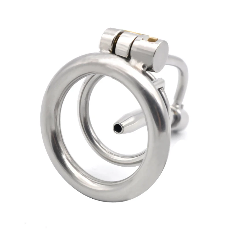 Penis Chastity Cage Chastity Lock Sex Toy Male Chastity Cage Stainless Steel with 8/10/12 Mm Urethral Catheter Penis Lock Penis Ring Device Men's Adult Erotic Sex Toys