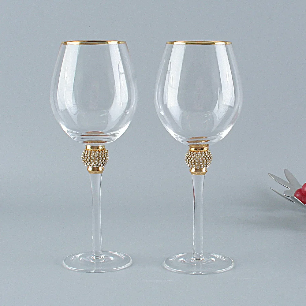 2PCS Crystal Wine Glasses – Red Wine & Champagne Goblets for Wedding, Party, Gift 1