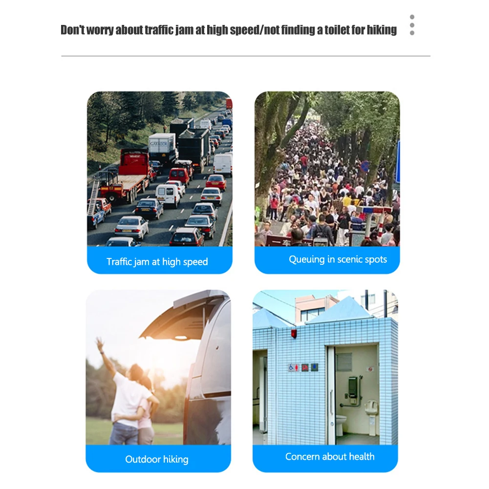 Portable Folding Toilet Outdoor Strong Bearing Capacity Multifunction Bedpan Reusable Trash Can Self-driving Travel Supplies