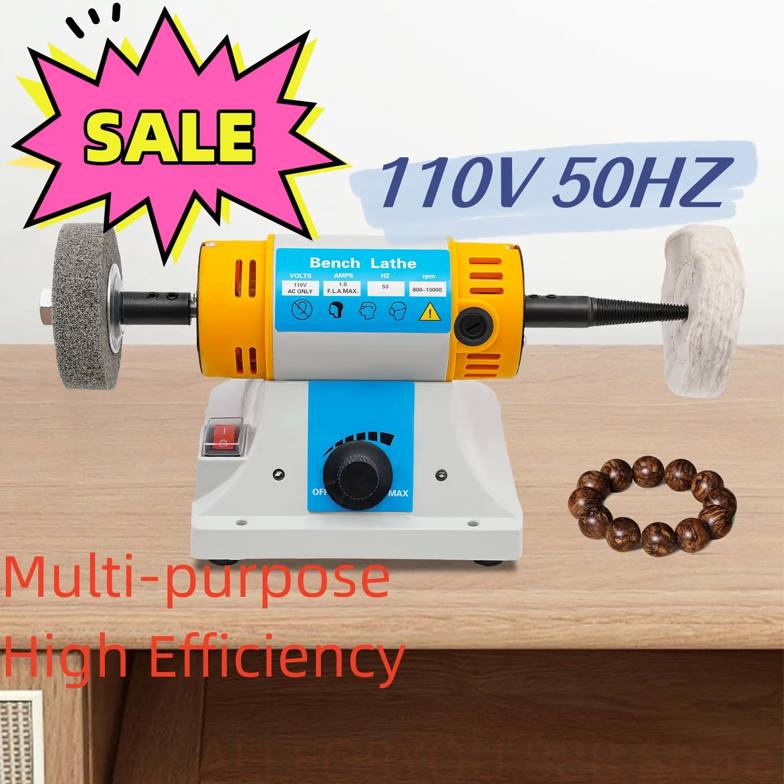 110V 50HZ Multi-Function Benchtop Polisher Bench Buffer Polishing Machine For Jewelry, Wood, Amber 60w 220v 110v mini bench top cut off miter saw for arts crafts cutting wood plastic metal benchtop diy 1 2 cuting depth