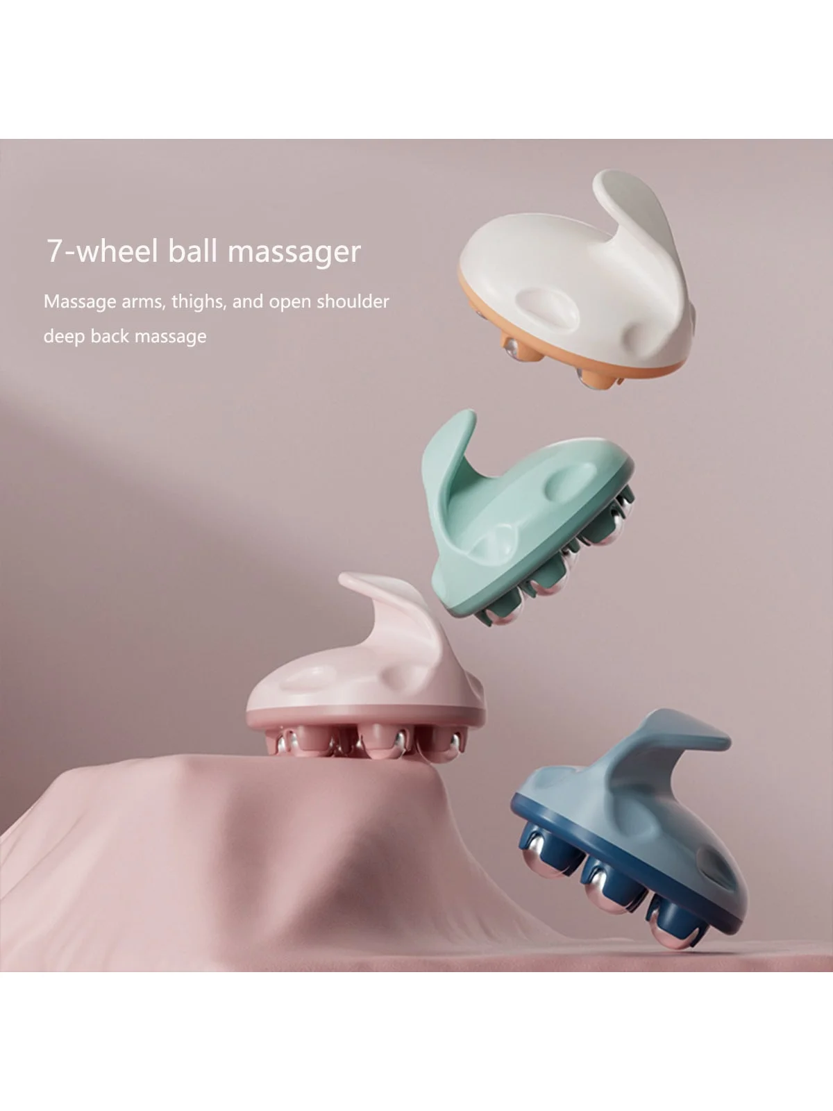1 Stück Sieben-Kugel-Massageroller, vielseitig einsetzbarer Muskelentspanner für Bauch, Arme, Schultern, Taille, Oberschenkel, tragbares ergonomisches Massagegerät – Detail 3