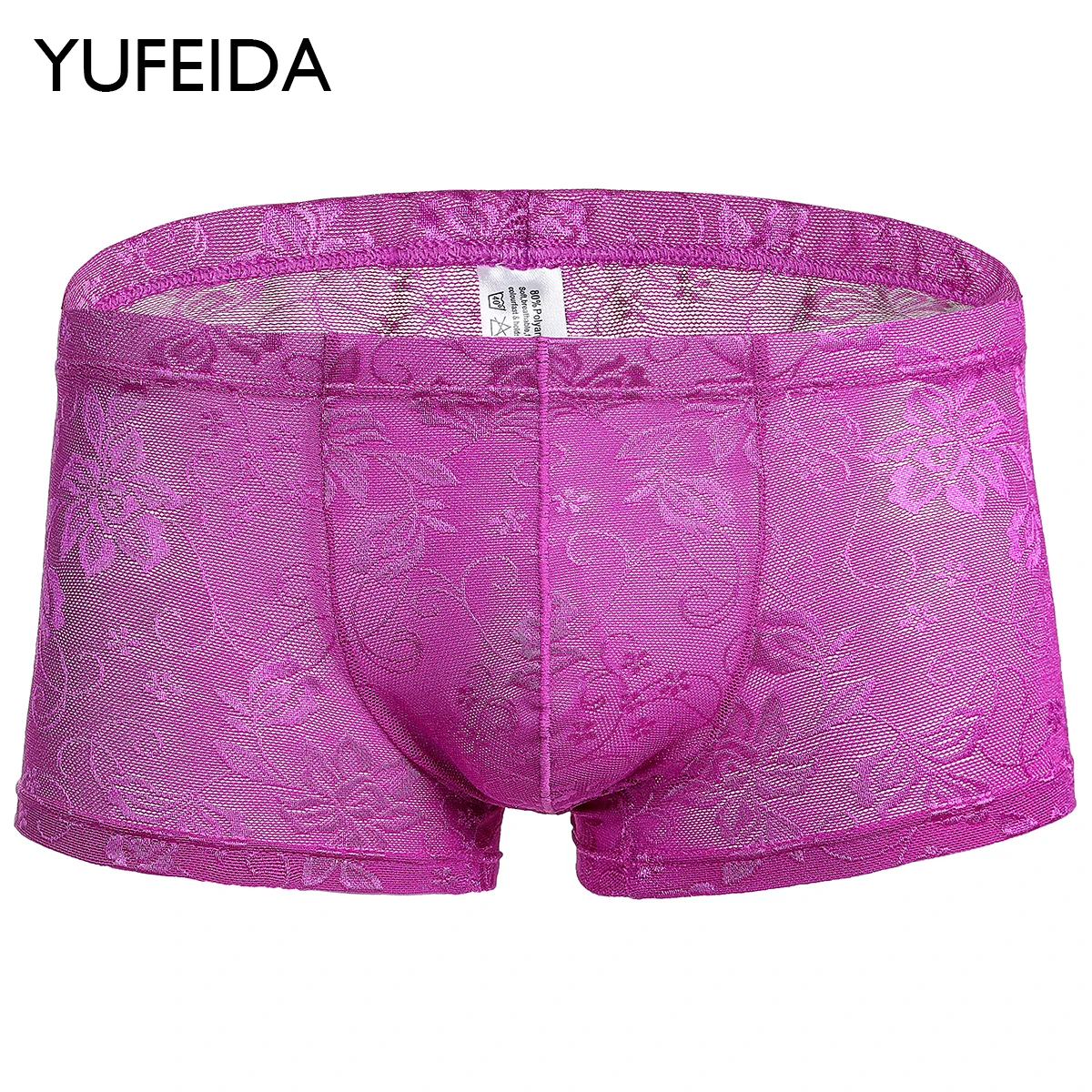 

YUFEIDA Mens Breathable Boxer Underwear Cueca Masculina Boxers Lace Soft Underpants Men's Sexy Lace Printed Boxer Shorts Panties