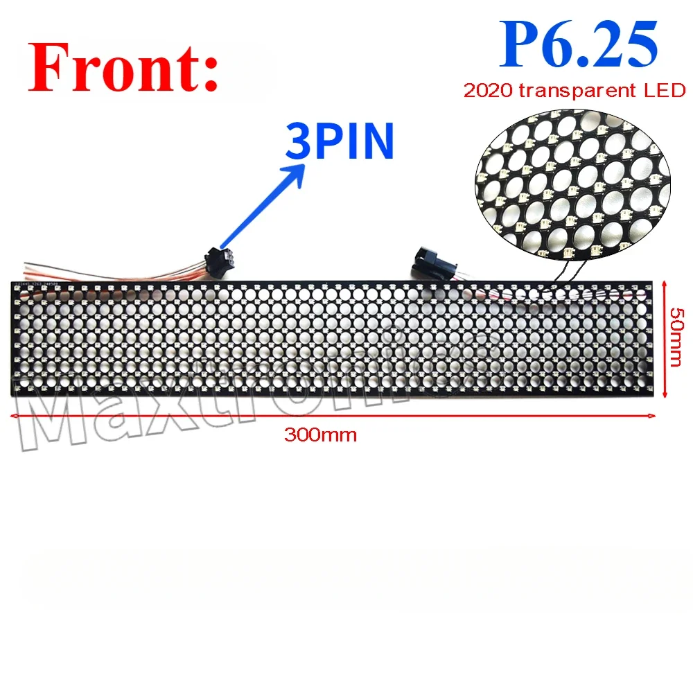 LED Modules LED Module WS2812B LED Transparent Screen Full-Color RGB 256/384 Pixel Dot Matrix SPI Protocol Lamp Bead for DC5V P6.25 LED Panel Sign
