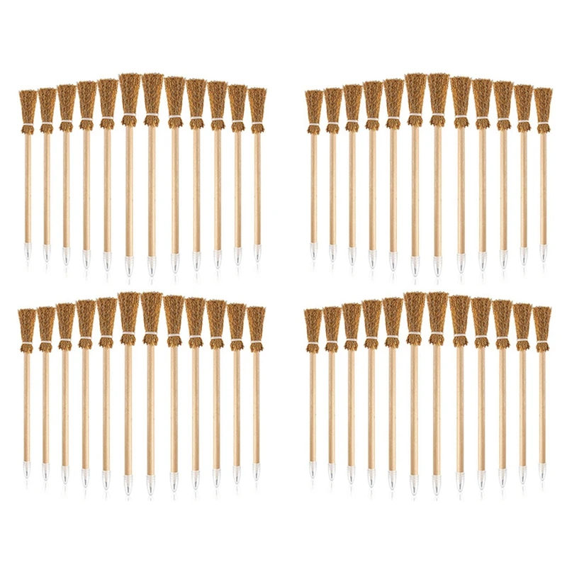 

96 шт. карандаши с ведьмой и метлой для Хэллоуина, Шариковые карандаши, Хэллоуин, искусственные сувениры, метла ведьмы, реквизит для письма