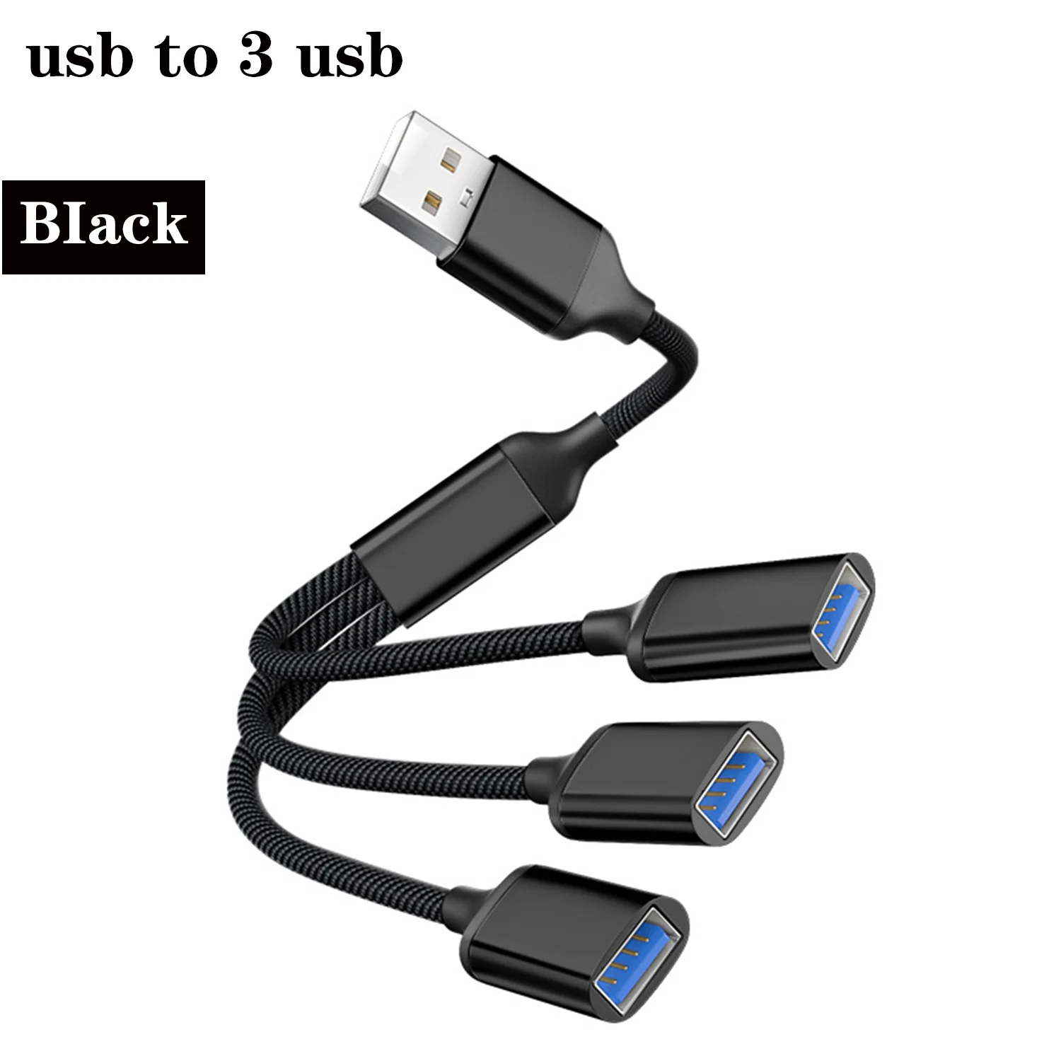 3-Port USB Extension Hub with Male to Female Splitter Cable