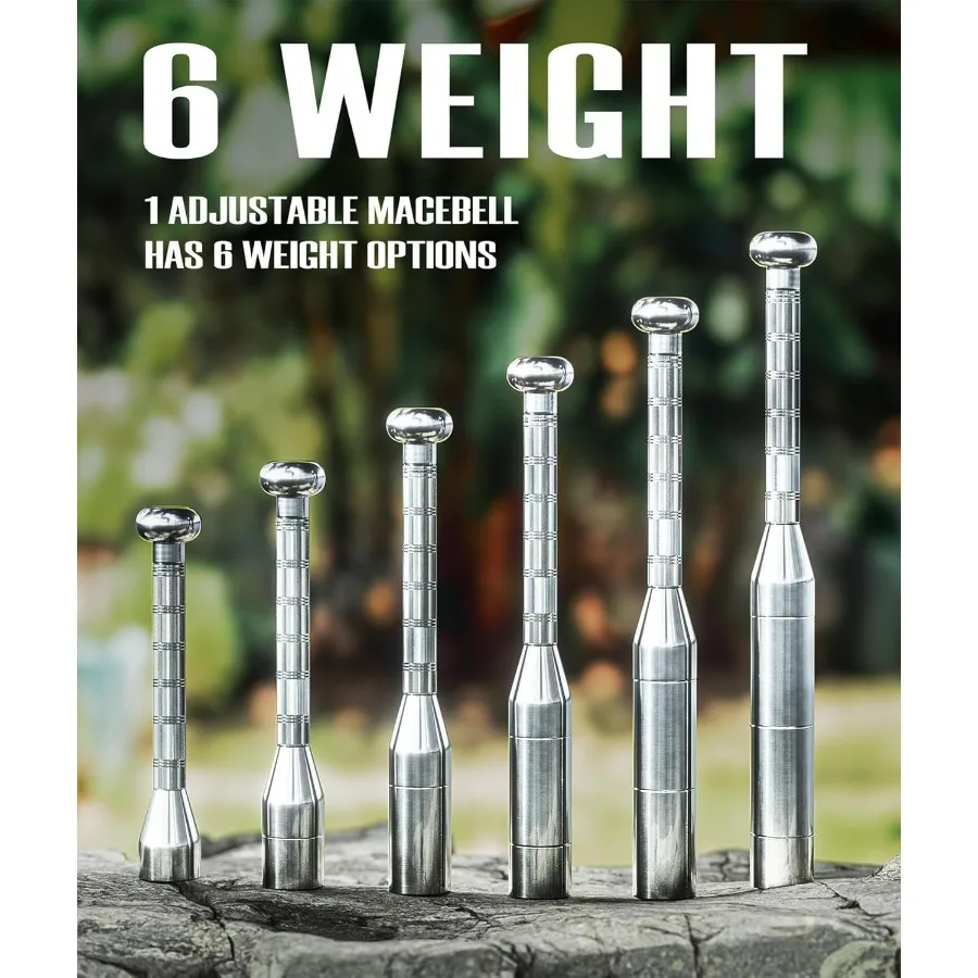 17.5lbs Adjustable Macebell Clubbell for Strength Training,Premium Steel Indian Club for Full Body, Muscles, Shoulder, Grips & F