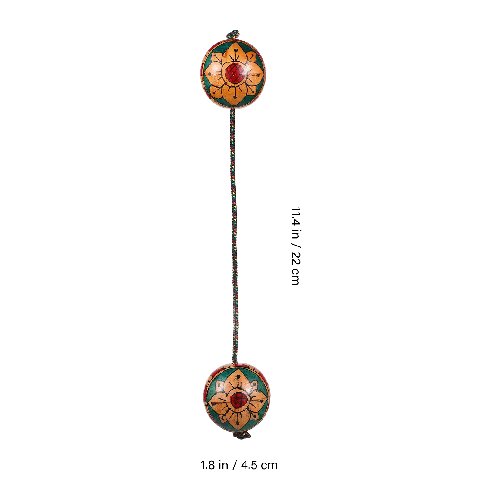 Wood Aslatua Shaker Rhythmic Ball Percussion Shaker African Hand Shaking Ball Indonesian Handdrawn Rhythm Sandball