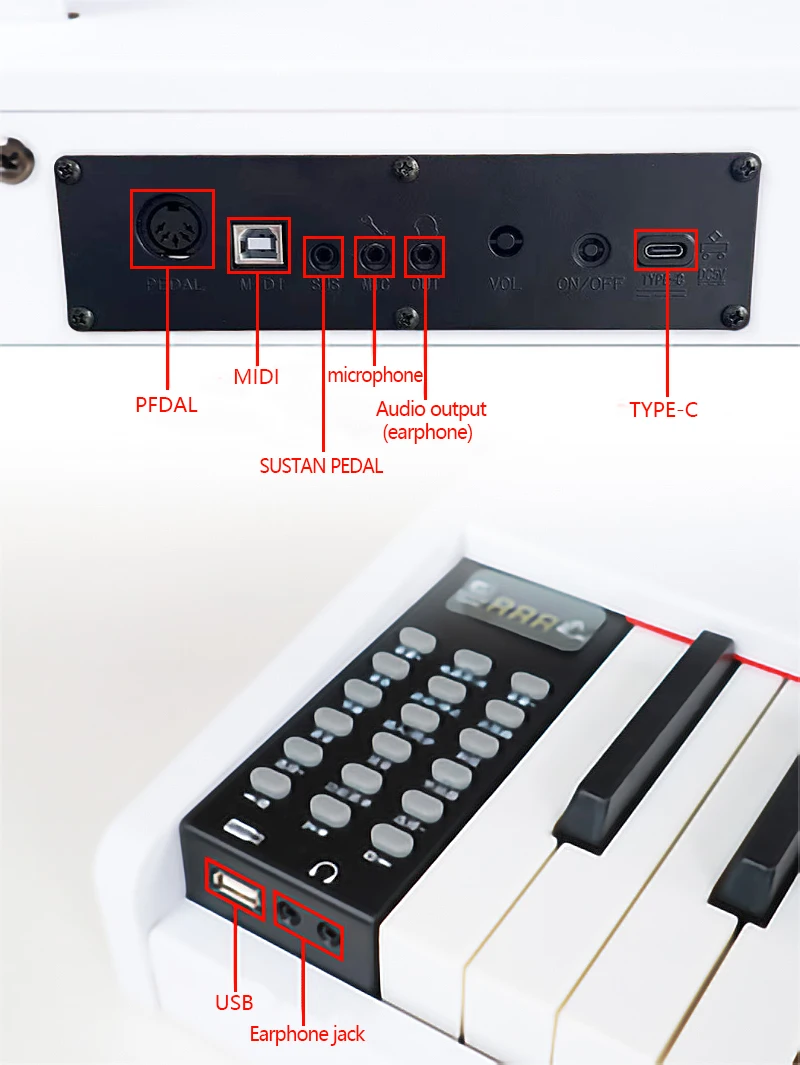 88 Keys Electronic Organ Piano Instrument Heavy Hammer Keyboard Xylophone Bluetooth Connection Music Piano