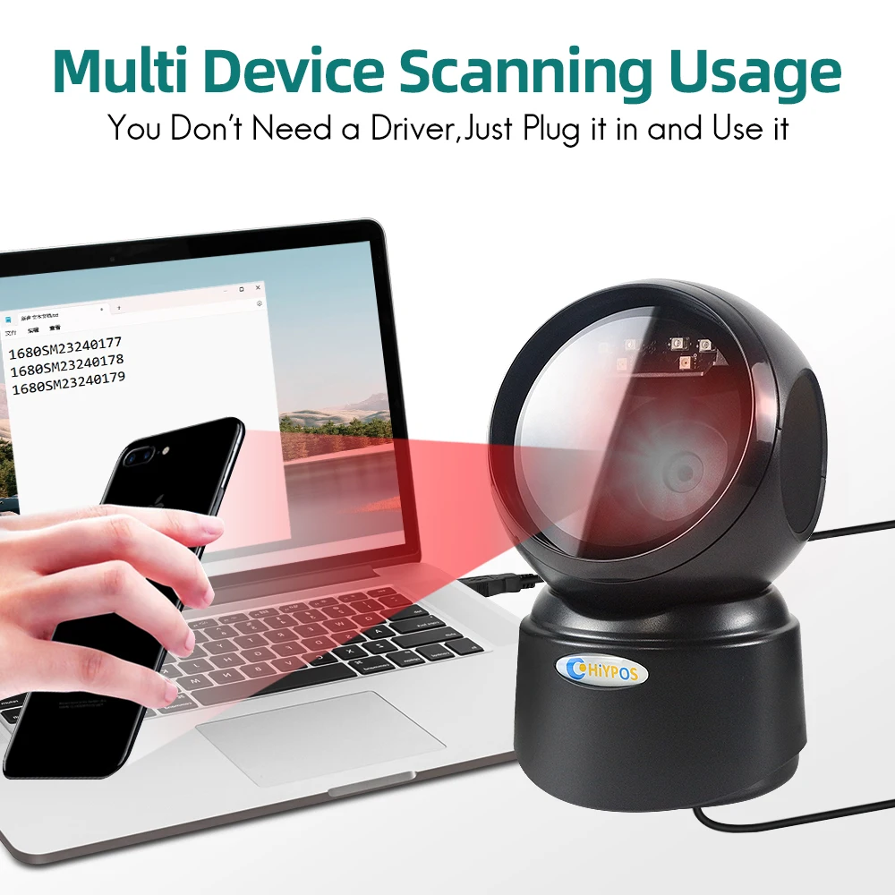 High-speed Barcode Scanner Image Platform Desktop 1D 2D QR code reader USB Omnidirectional
