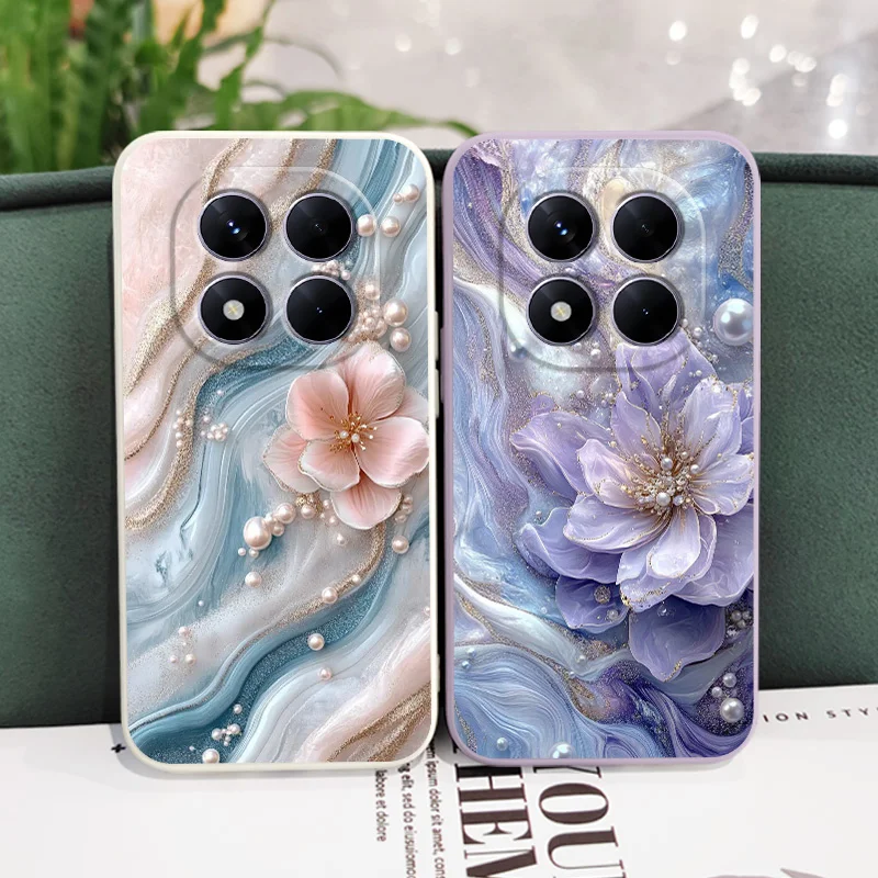 Pearlescent Flower Silicone Phone Case Cover