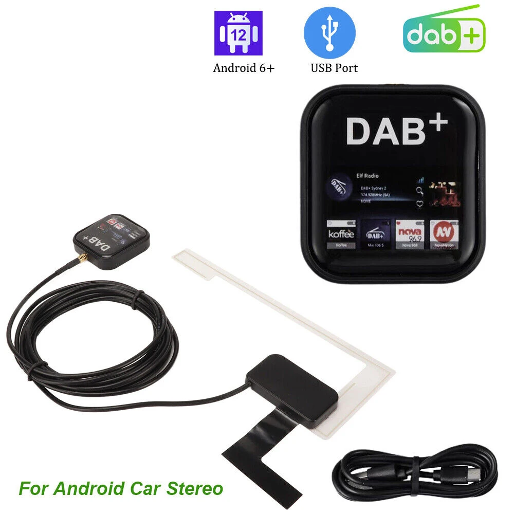 UK Portable Digital DAB+ Radio Adapter Box Receiver For Android Car Stereo Radio m9 pro 5 1 bluetooth receiver launcher fm radio 4 in 1 nfc audio adapter