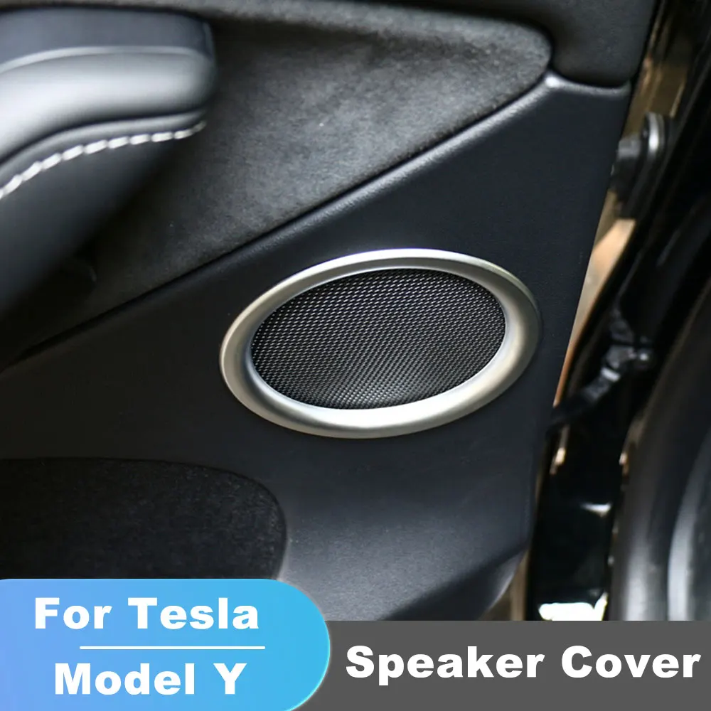 

Car Audio Speaker Cover Sticker For Tesla Model Y 2020- 2023 Interior Trim Door Loudspeaker Cover Under Seat Outlet Vent Trim