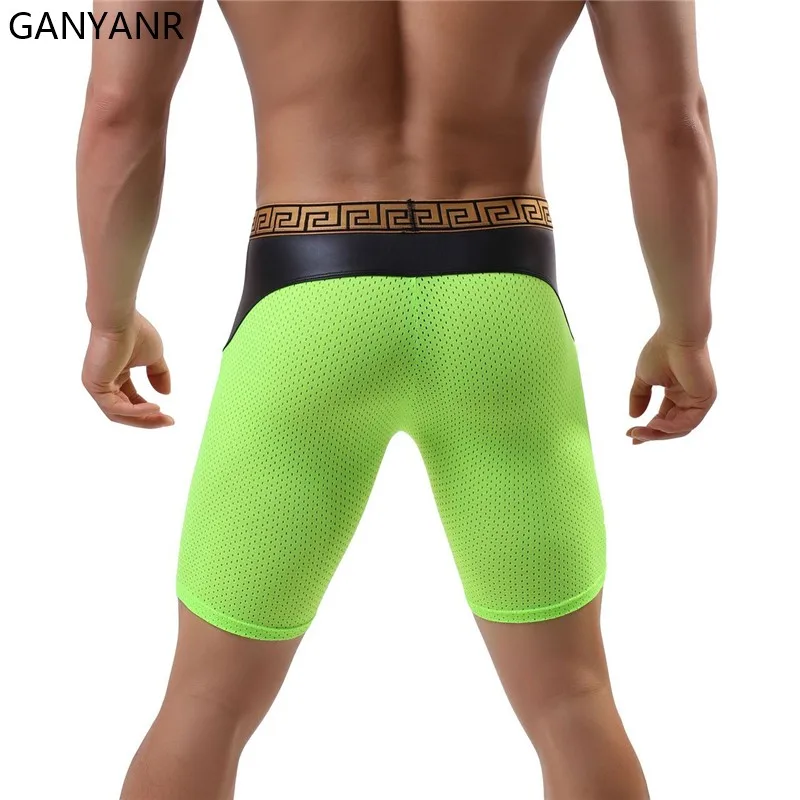 GANYANR Men Running Tights Compression Shorts Leggings Gym Sportswear Fitness Sport Basketball Sexy Yoga Training Workout Track