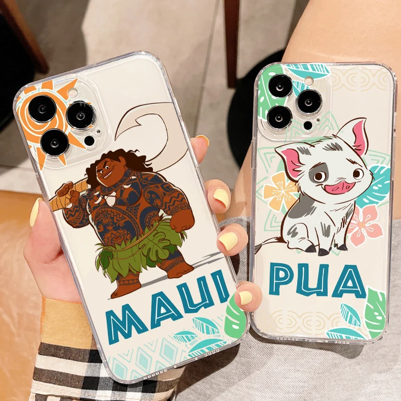 Disney Movie Moana E Cute Pig Phone Case Per Apple Iphone 14 13 12 11 Se Xs Xr X 7 8 6 5 Plus Pro Max 2020 Cover Trasparente