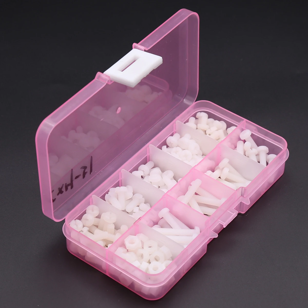 

White Nylon Phillips Round Pan Head Machine Screws Plastic Hexagon Nuts Set