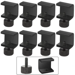 2-Pack 3D Printer Glass Plate Clamps - Adjustable Heated Bed Retainers (Black 8pcs)