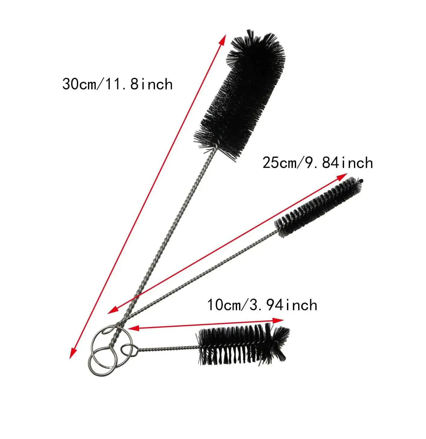 Bottle Cleaning Brushes 3pcs Long Nylon Tube Brush Set Flexible Bendable Cleaner for Washing Narrow Neck Bottle Coffee Cup Pipes 5