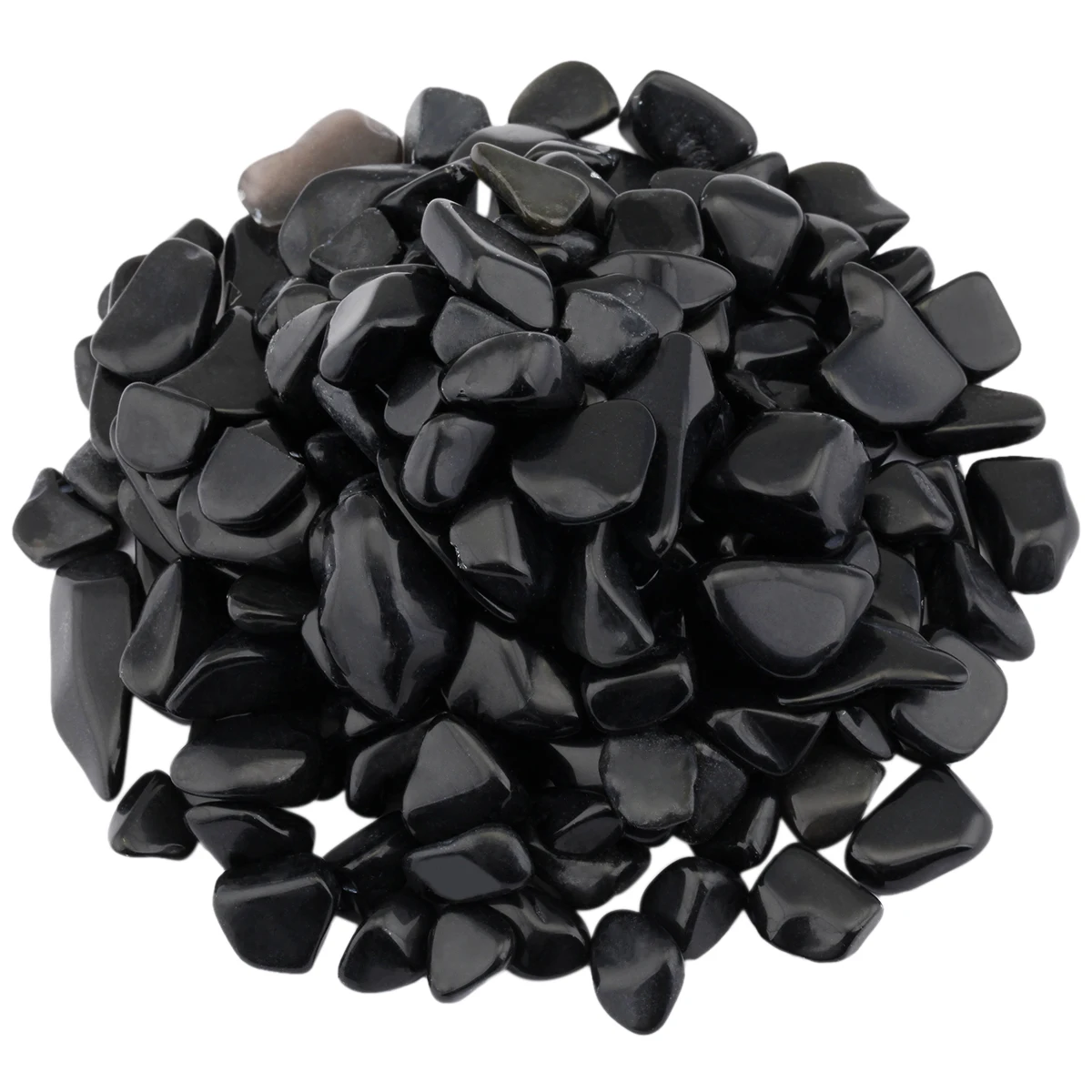 1 Pound(460g) Black Obsidian Stone Gravel Mineral Chips Reiki Healing Tumbled Stones Specimen For Home Aquarium Decoration