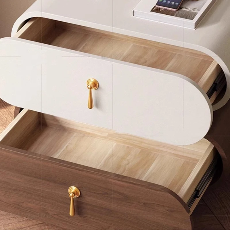 Unique Wooden Nightstands Modern Bedside Brown Drawers Minimalist Bedsides Table Storage Organizer Mesa De Noche Home Furniture