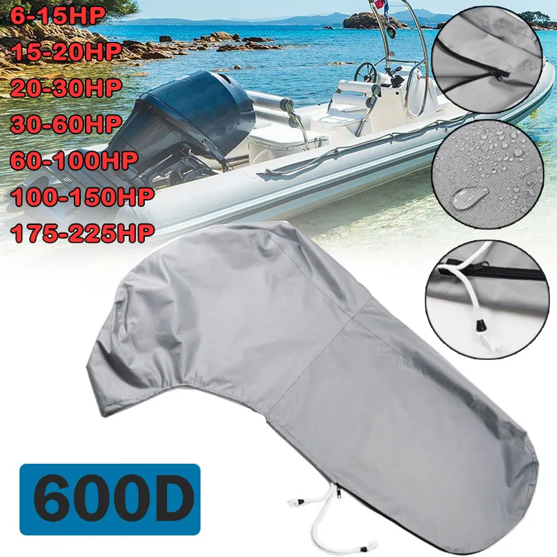 Housse De Protection Demi-couverture Pour Moteur Hors-bord - Tissu Oxford 600D étanche - Tailles 15-300 CV