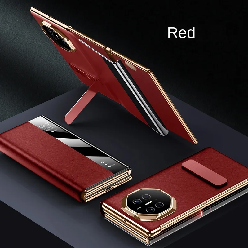 Premium Metal Lens All-Inclusive Smart Plating Frame with Foldable Stand and Anti-Fingerprint Leather Protection