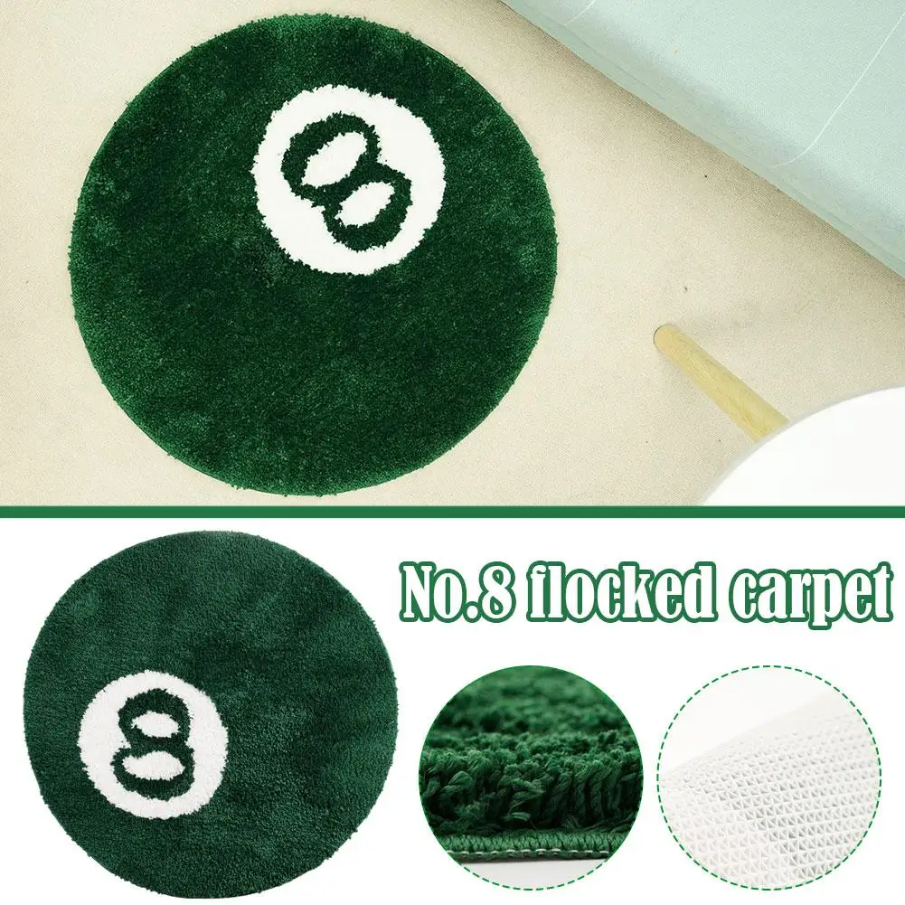 

Top Quality Simulation Billiards 8 Ball Rug Round Tufting Soft Mat Bedroom Chair Bath Floor Pad Black Kids 2022 Anti-slip C L8P6