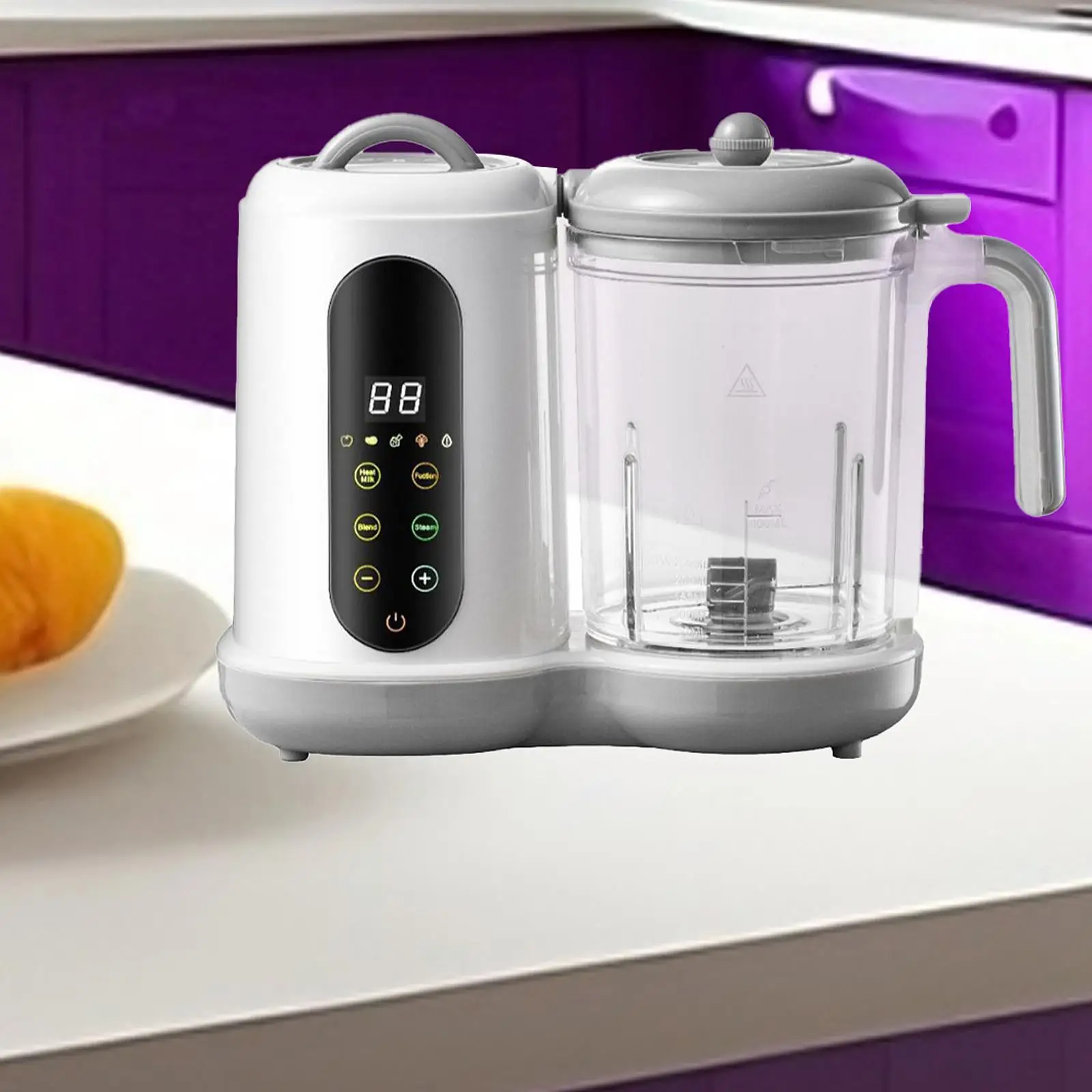 Baby Food Processor Steamer Auto Cooking Grinding Chopping Reheating Food Warmer for Camping Travel Picnic Kitchen Birthday Gift