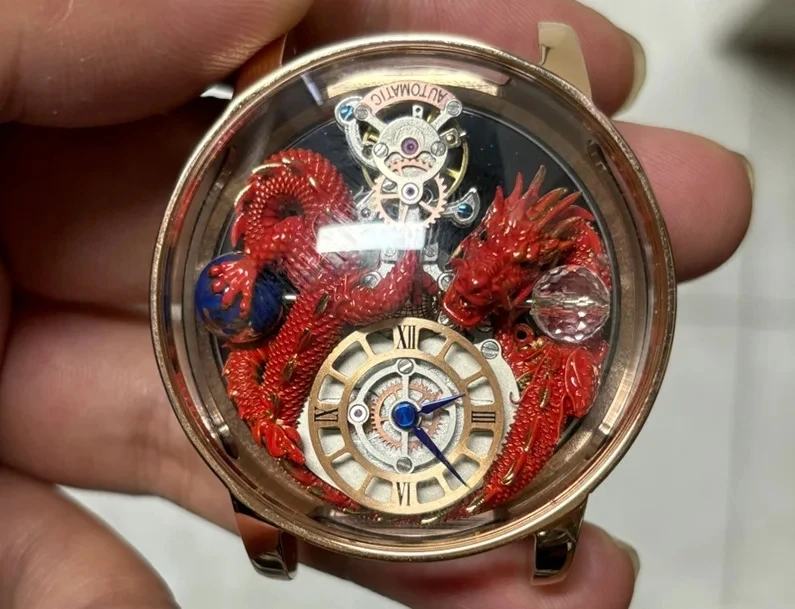 Nuovo Jacob & Co. Orologi Casa Dei Draghi. Astronomia Art Red Dragon Astronomia Orologio Al Quarzo Da Uomo Astronomia Solar Montre Homme