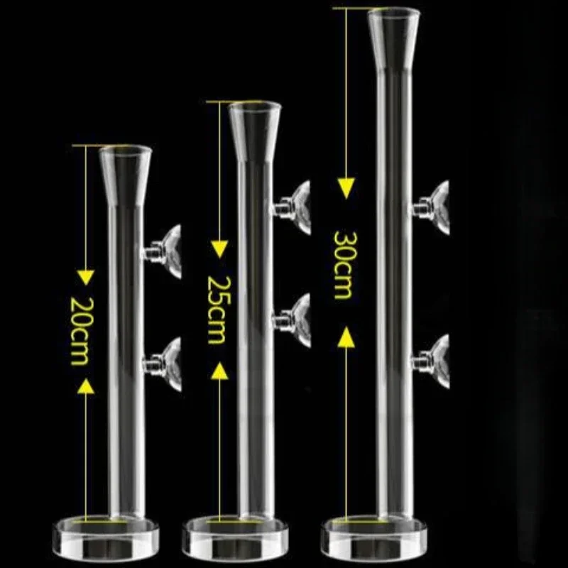 Transparent Glass Feeder Tube Fish Tank Shrimp Snail Food Feeder Bowl Aquarium Feeding Accessories Shrimp Feeders 20/25/30cm