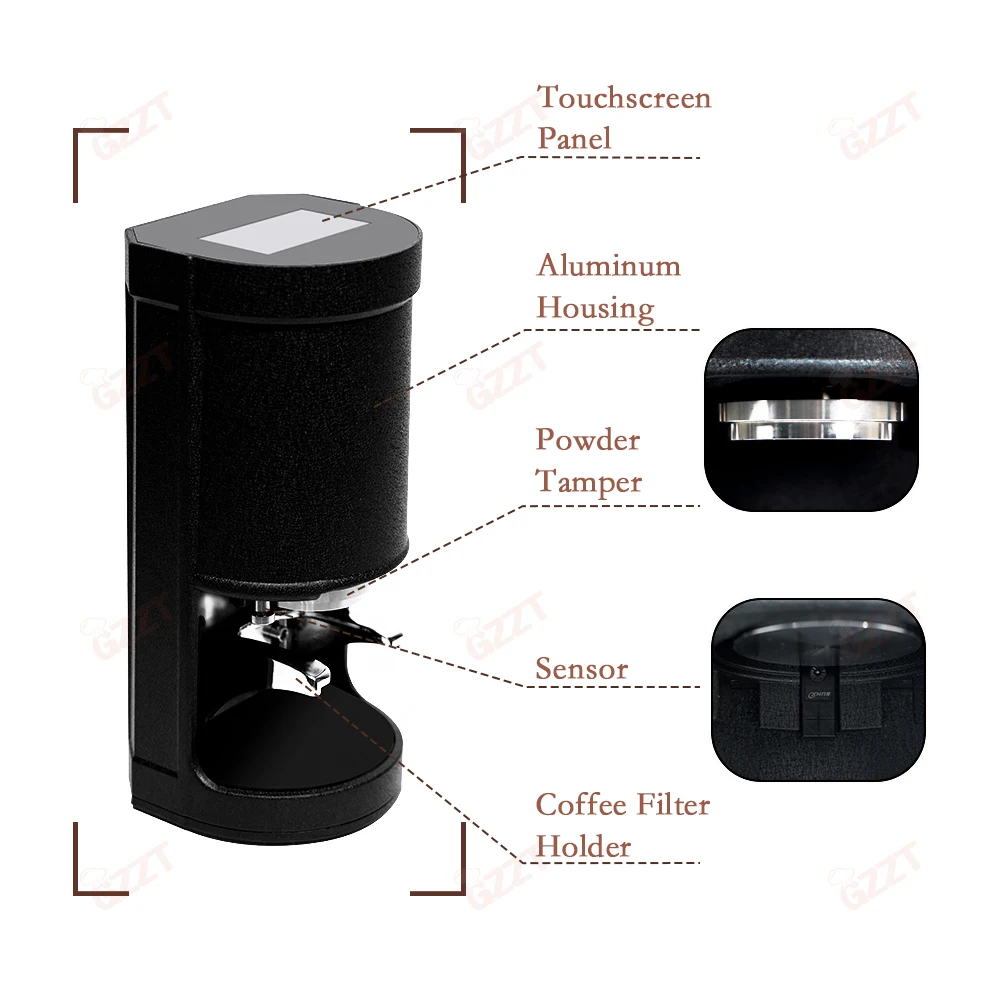 GZZT TS58 Automatic Tamper with Touchscreen 58mm Espresso Portafilter Electric Coffee Tamper for Commercial Cafe Store Tools 4