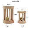 Natural Wood Pet Parrot Raw Wood Toy With Bell Squirrel Bird Hamster Branch Perches Chew Bite Toys Rings Funny Toy For Bird 4
