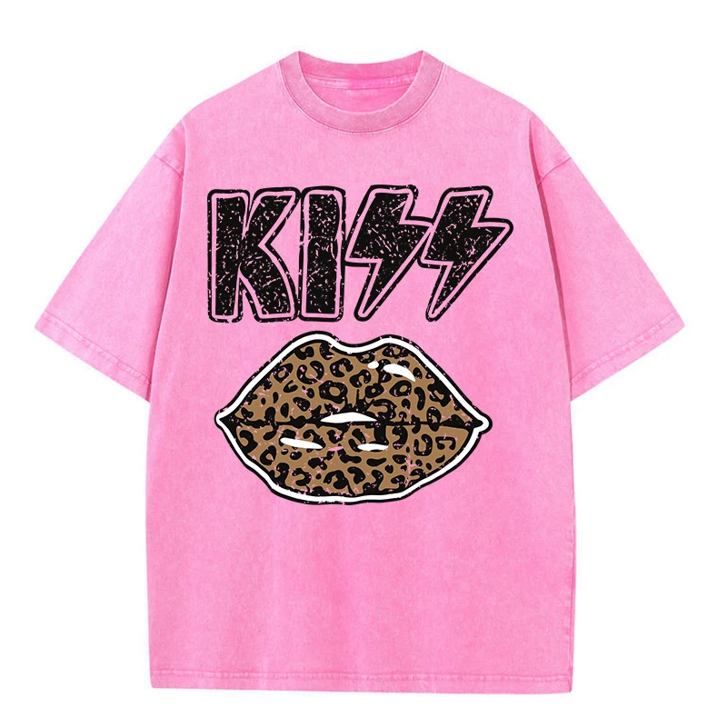 

Женская футболка с леопардовым принтом, коротким рукавом и принтом