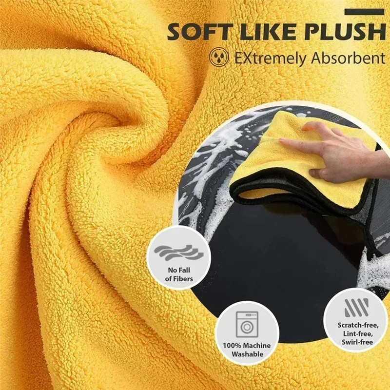 2Pcs Microfiber Towel Car Microfiber Cloth Wash Towel Microfiber Cleaning Cloth Absorbent Car Wash Drying Towel Auto Detailing ﻿ 4