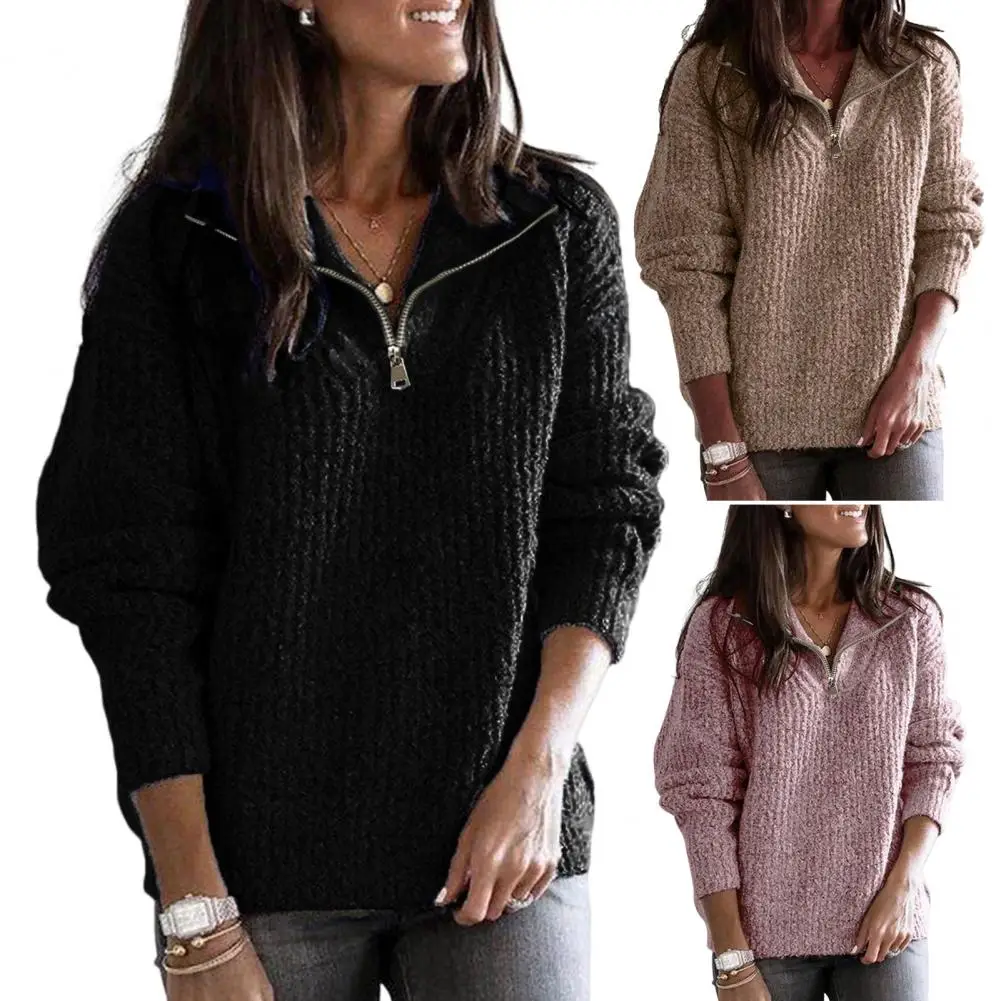

Stylish Cardigan Sweater Lightweight Knitted Anti-static Long Sleeve V-Neck Knit Sweater Sweatshirt Skin-friendly