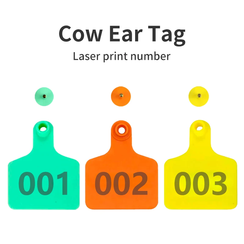 

No. 001-100 Livestock Ear Tag Animal Laser Print Number Ear Tags Marker for Cow Identify Animals