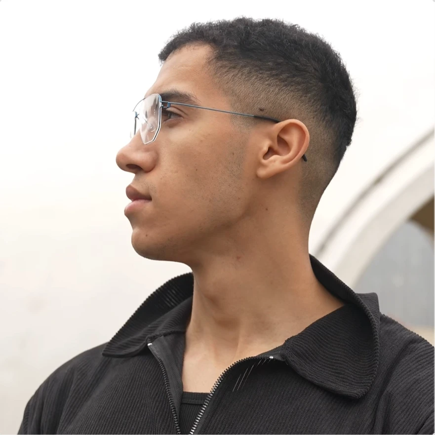 Dänemark Pilot Square Männer Brille Rahmen EDWIN Doppel Strahl Ultraleicht Titan Brillen Frauen Schraubenlose Business Retro Brillen – Detail 6
