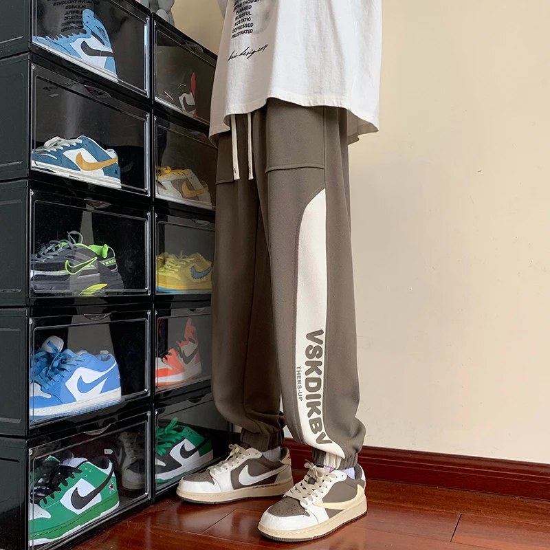 

Мужские модные повседневные брюки, зимние Молодежные спортивные брюки, Корейская уличная одежда в стиле Харадзюку, теплые плюшевые брюки большого размера, 2023