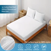 1pc Cooling Fitted Sheet made of 100% Cooling Nylon, Waterproof Bed Sheet Breathable Mattress Cover for Hot Sleepers in Summer 2