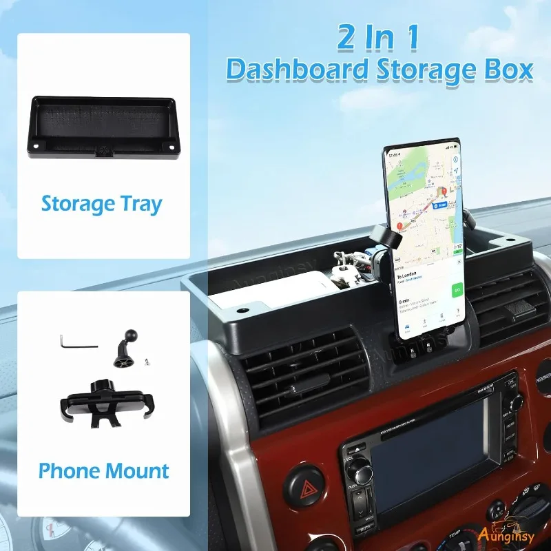 Toyota FJ Cruiser 2007-2021 자동차 센터 콘솔 대시 보드 보관함 대시 정리함 트레이 폰 홀더 인테리어 액세서리