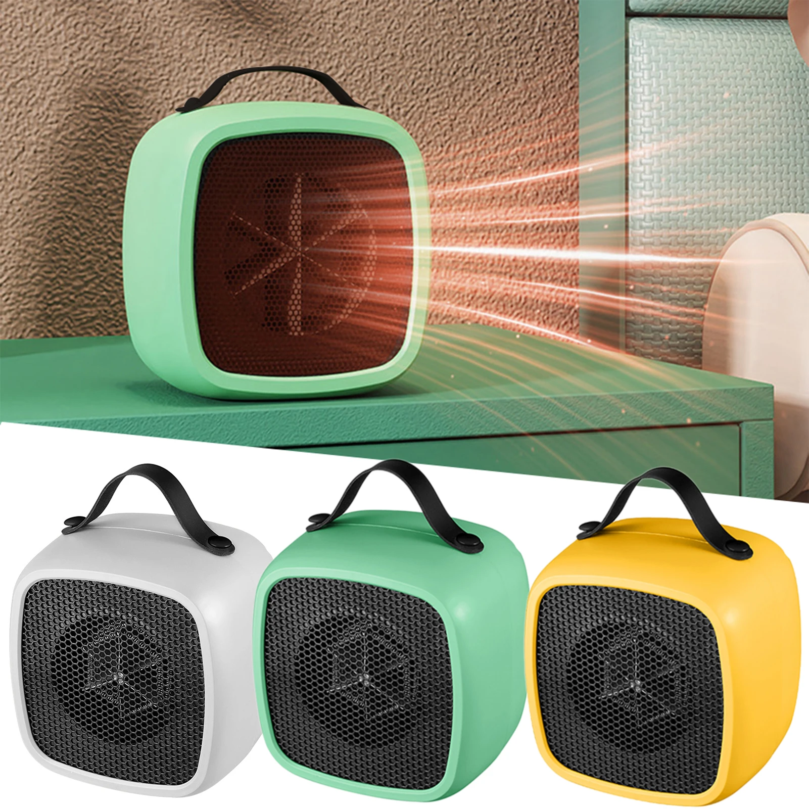 500W Heater Fast Heating Portable Small Space Lightweight Desktop Warm Air Heater Indoor Office Household Warmer Fan