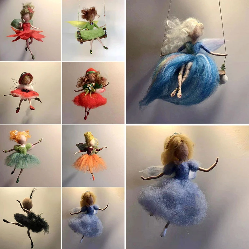 New DIY Little Fairy Wool Felt Dolls Craft Felt Needle Animal Kit Craft