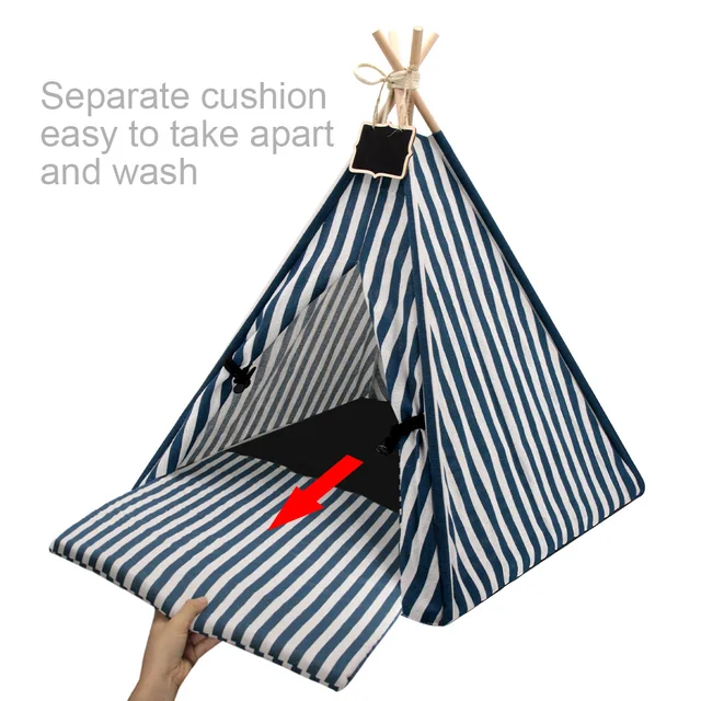 Pet Tent House Cat Bed Portable Dog Cat Teepee Portable Puppy Kitten Indoor Outdoor Kennels For Pet Cats Tent Small Animals Bed 3
