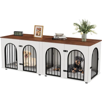 Dog Crate Furniture for 2 Dogs, 71 1